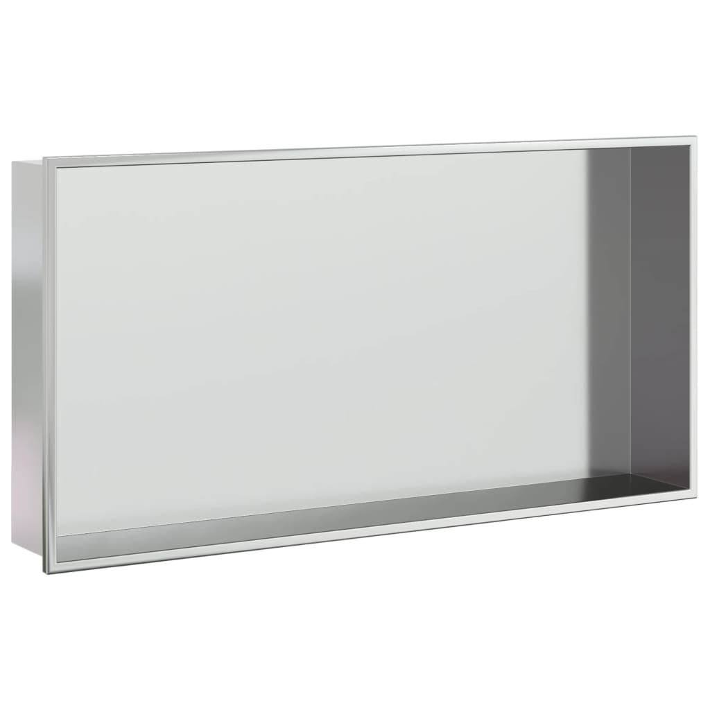 vidaXL Nicchia per Doccia Argento Spazzolato 62x32x9cm in Acciaio Inox