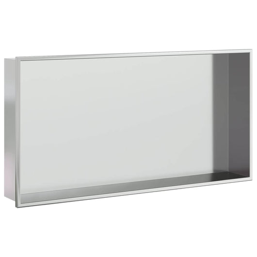 vidaXL Nicchia per Doccia Argento Spazzolato 62x32x9cm in Acciaio Inox