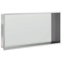 Nicchia per Doccia Argento Spazzolato 62x32x9cm in Acciaio Inox 4005128