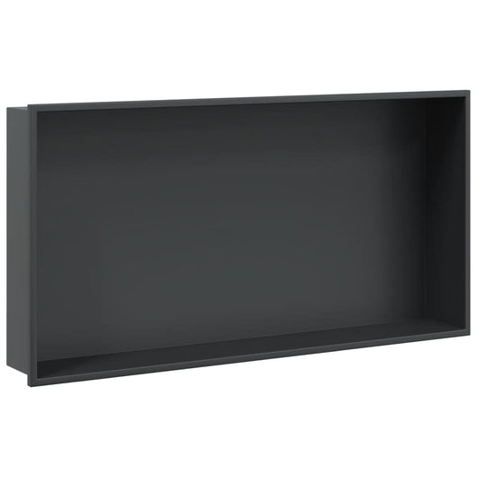 Nicchia per Doccia Nero Opaco 62x32x9cm in Acciaio Inox