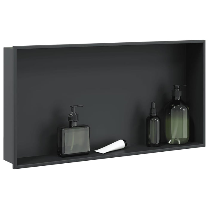 Nicchia per Doccia Nero Opaco 62x32x9cm in Acciaio Inox