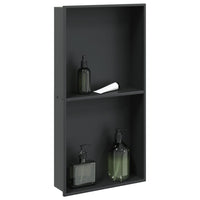 vidaXL Nicchia per Doccia Nero Opaco 32x62x9cm in Acciaio Inox