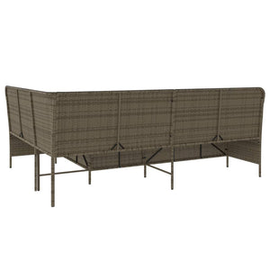 Divano da Giardino con Cuscini a L Grigio in Polyrattan 369002