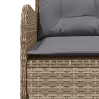 Divano da Giardino con Cuscini a L Beige in Polyrattan