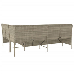 Divano da Giardino con Cuscini a L Grigio Chiaro in Polyrattan 369005