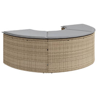 Poggiapiedi da Giardino con Cuscino Beige in Polyrattan 369089