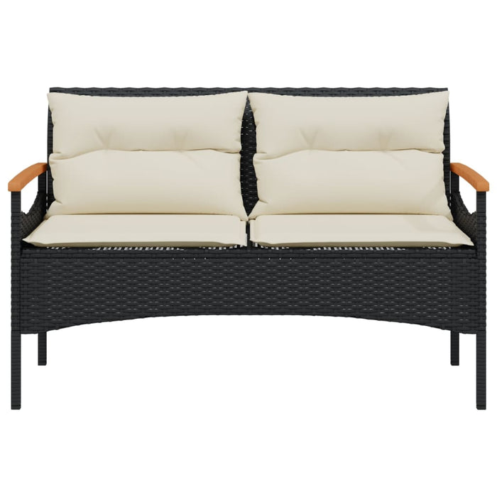 Set Divani da Giardino 4 pz con Cuscini Nero in Polyrattan 368398