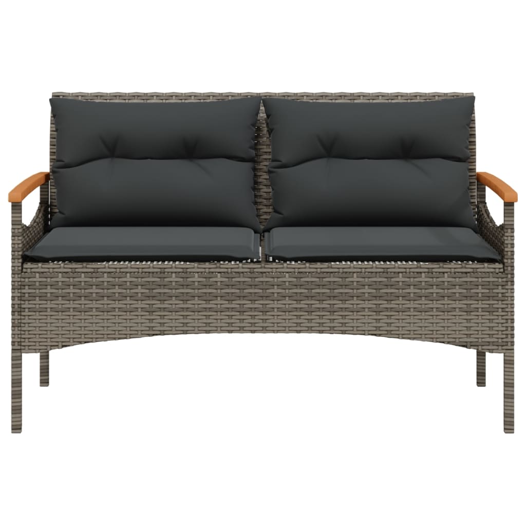 Set Divani da Giardino 4 pz con Cuscini in Polyrattan Grigio