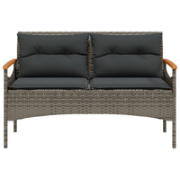 Set Divani da Giardino 4 pz con Cuscini in Polyrattan Grigio