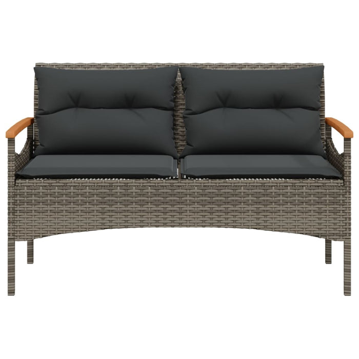Set Divani da Giardino 4 pz con Cuscini in Polyrattan Grigio