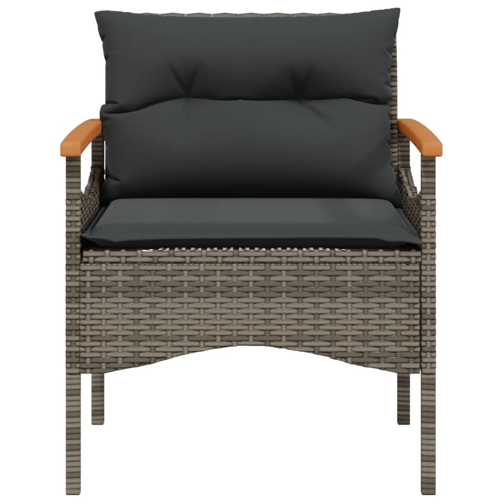 Set Divani da Giardino 4 pz con Cuscini in Polyrattan Grigio
