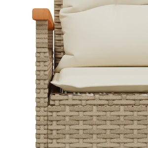Panchina da Giardino con Cuscini 116x62,5x74cm Beige Polyrattan 368403