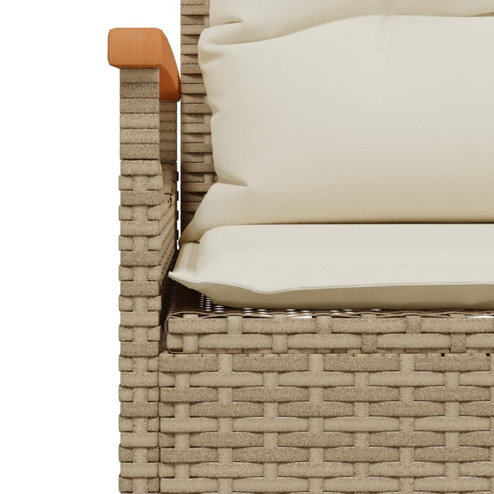 Panchina da Giardino con Cuscini 116x62,5x74cm Beige Polyrattan 368403