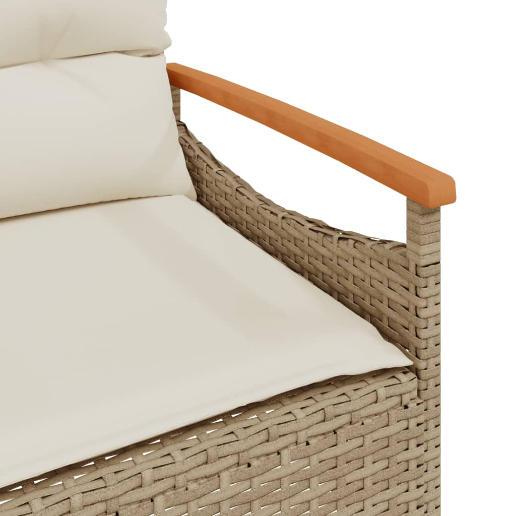 Panchina da Giardino con Cuscini 116x62,5x74cm Beige Polyrattan 368403