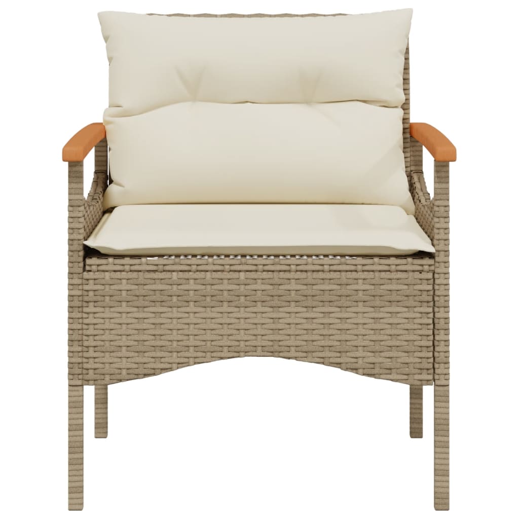 Set Divano da Giardino 3 pz con Cuscini-Sofa da Giardino-Divanetto da esterno Beige in Polyrattan 263188