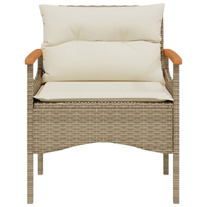 Set Divano da Giardino 3 pz con Cuscini-Sofa da Giardino-Divanetto da esterno Beige in Polyrattan 263188