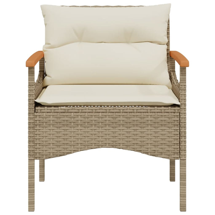 Set Divano da Giardino 3 pz con Cuscini-Sofa da Giardino-Divanetto da esterno Beige in Polyrattan 263188