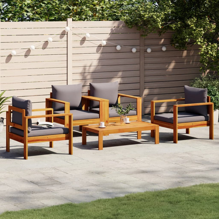 Set Divano da Giardino 5 pz con Cuscini Legno Massello Acacia 3214847