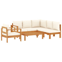 Set Divano da Giardino 5 pz con Cuscini Legno Massello Acacia