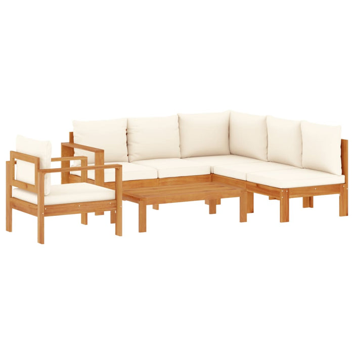 Set Divano da Giardino 5 pz con Cuscini Legno Massello Acacia