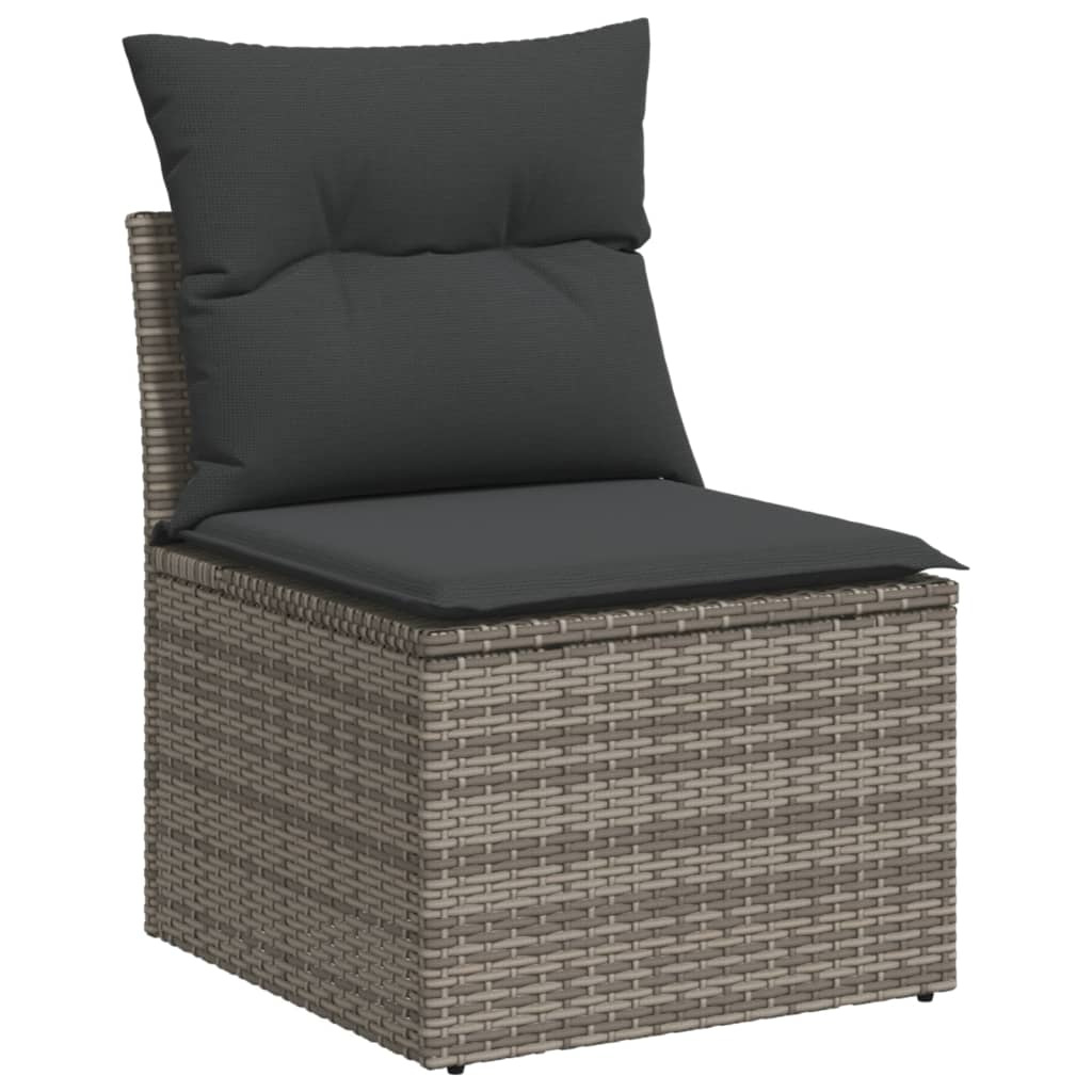 Set Divani da Giardino 3 pz con Cuscini Grigio in Polyrattan 3219859