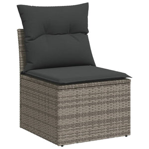 Set Divano da Giardino 5 pz con Cuscini-Sofa da Giardino-Divanetto da esterno Grigio in Polyrattan 507648