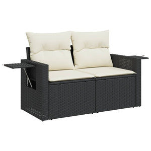 Set Divani da Giardino con Cuscini 7pz Nero Polyrattan 3219905