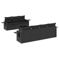 Set Divani da Giardino con Cuscini 8 pz Nero in Polyrattan 3219924