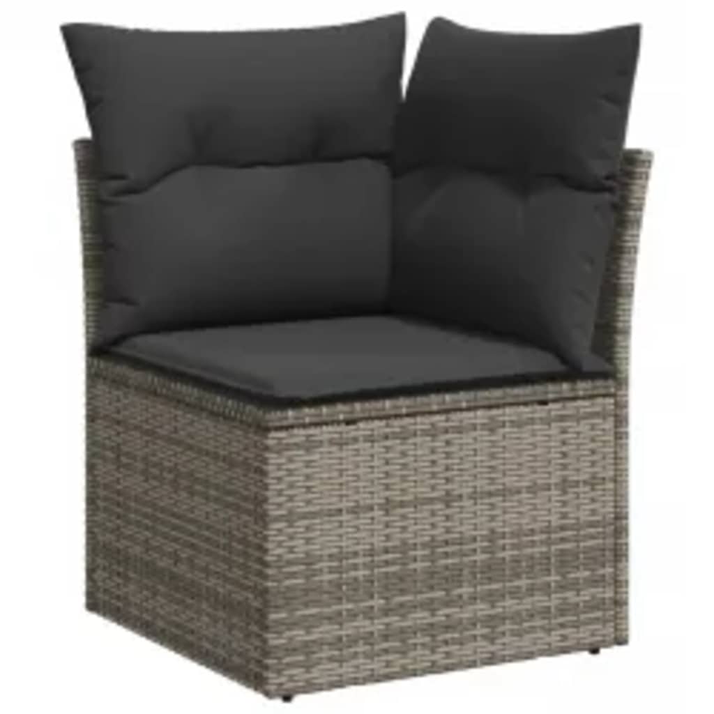 Set Divano da Giardino 8 pz con Cuscini Grigio in Polyrattan 3219939