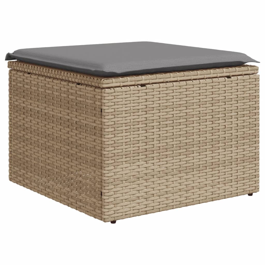 Set Divano da Giardino 4 pz con Cuscini-Sofa da Giardino-Divanetto da esterno Beige in Polyrattan 975705