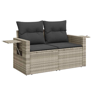 Set Divano da Giardino 5pz con Cuscini-Sofa da Giardino-Divanetto da esterno Grigio Chiaro Polyrattan 330568