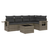 Set Divano da Giardino 6 pz con Cuscini Grigio in Polyrattan 3220139