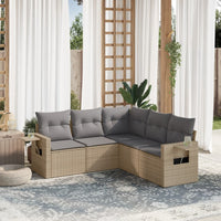 Set Divano da Giardino 5 pz con Cuscini Beige in Polyrattancod mxl 115155