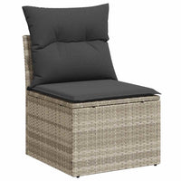 Set Divano da Giardino 5pz con Cuscini-Sofa da Giardino-Divanetto da esterno Grigio Chiaro Polyrattan 558675