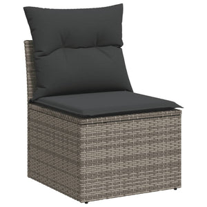 Set Divano da Giardino 6 pz con Cuscini Grigio in Polyrattan 3220189