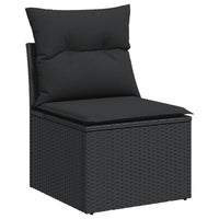 Set Divani da Giardino con Cuscini 7pz Nero Polyrattan 3220194