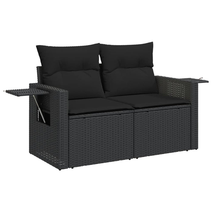 Set Divani da Giardino con Cuscini 7pz Nero Polyrattan 3220194