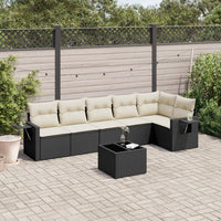 Set Divani da Giardino con Cuscini 7pz Nero Polyrattancod mxl 116637