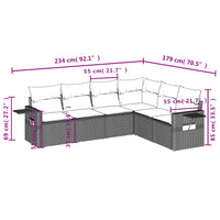 Set Divani da Giardino 7 pz con Cuscini Grigio in Polyrattan 3220219