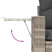 Set Divani da Giardino 7pz con Cuscini Grigio Chiaro Polyrattan