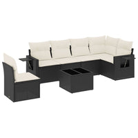 Set Divani da Giardino con Cuscini 7pz Nero Polyrattan 3220235