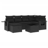 Set Divani da Giardino con Cuscini 7pz Nero Polyrattan 3220464