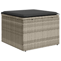 Set Divani da Giardino 7pz con Cuscini Grigio Chiaro Polyrattan