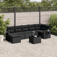 Set Divani da Giardino con Cuscini 8 pz Nero in Polyrattancod mxl 113791
