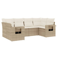 Set Divano da Giardino 6 pz con Cuscini Beige in Polyrattan 3220577