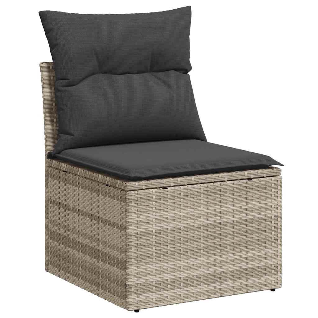 Set Divano Giardino 10 pz con Cuscini Grigio Chiaro Polyrattan 3220631