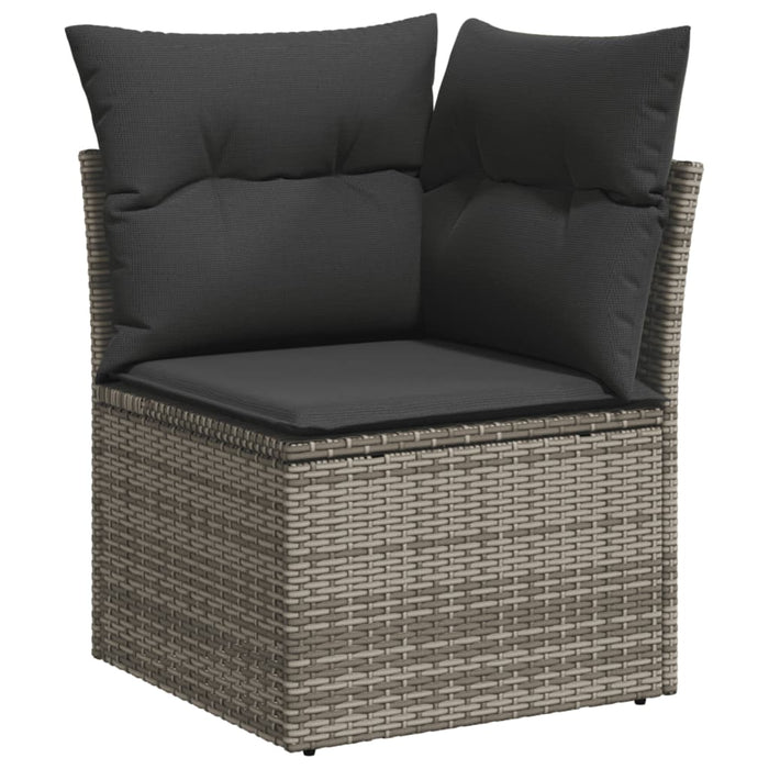 Set Divano da Giardino 10 pz con Cuscini Grigio in Polyrattan 3220649