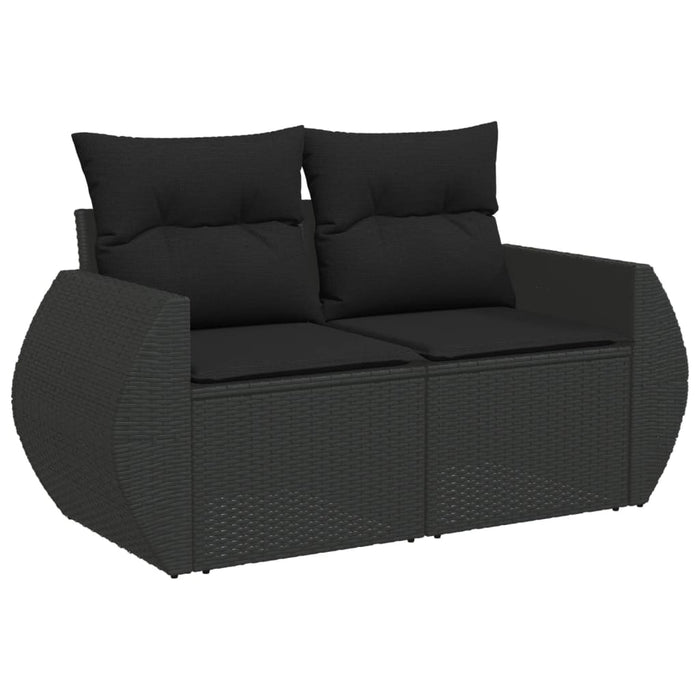 Set Divani da Giardino con Cuscini 7pz Nero Polyrattan 3221114
