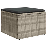 Set Divano da Giardino 4 pz con Cuscini-Sofa da Giardino-Divanetto da esterno Grigio Chiaro Polyrattan 244273