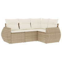 Set Divano da Giardino 4 pz con Cuscini-Sofa da Giardino-Divanetto da esterno Beige in Polyrattan 683807